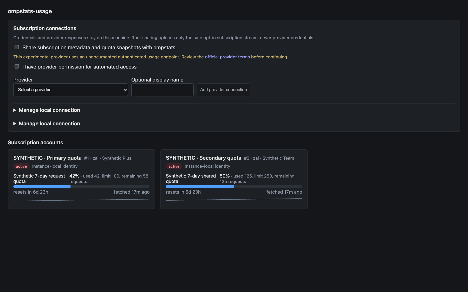 Synthetic capture of the local companion GUI.
